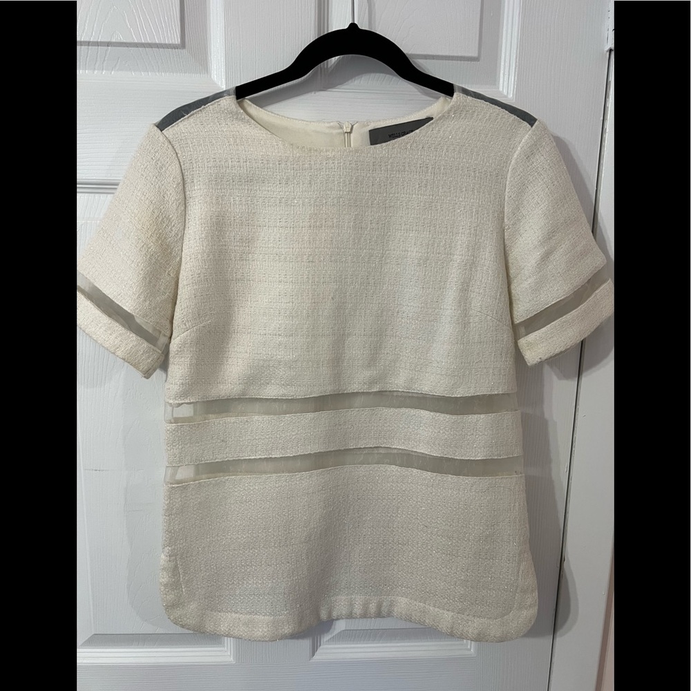 White Tweed T Shirt